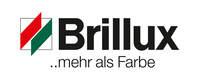 Brillux Logo mit gruen rotem Symbol und schwarzem Schriftzug auf weißem Hintergrund