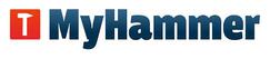 MyHammer Logo in dunkelblauer Schrift mit rotem quadratischen Symbol auf weißem Hintergrund
